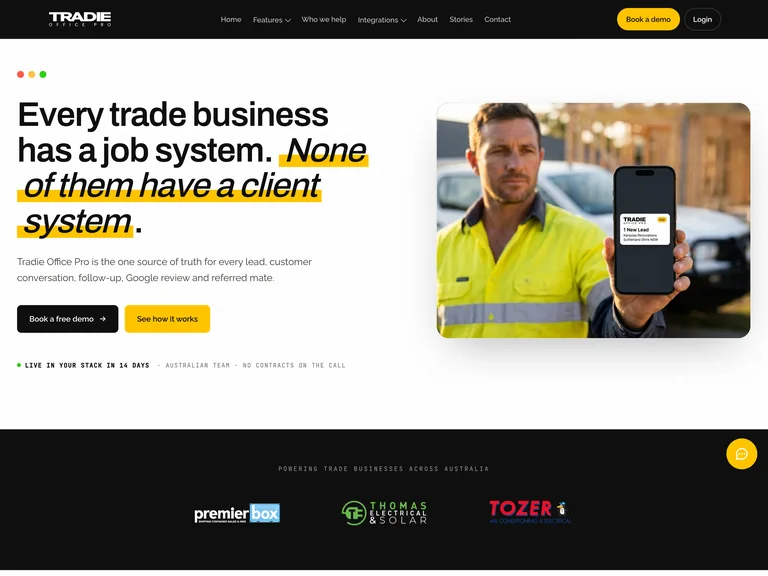 Tradie Office Pro website