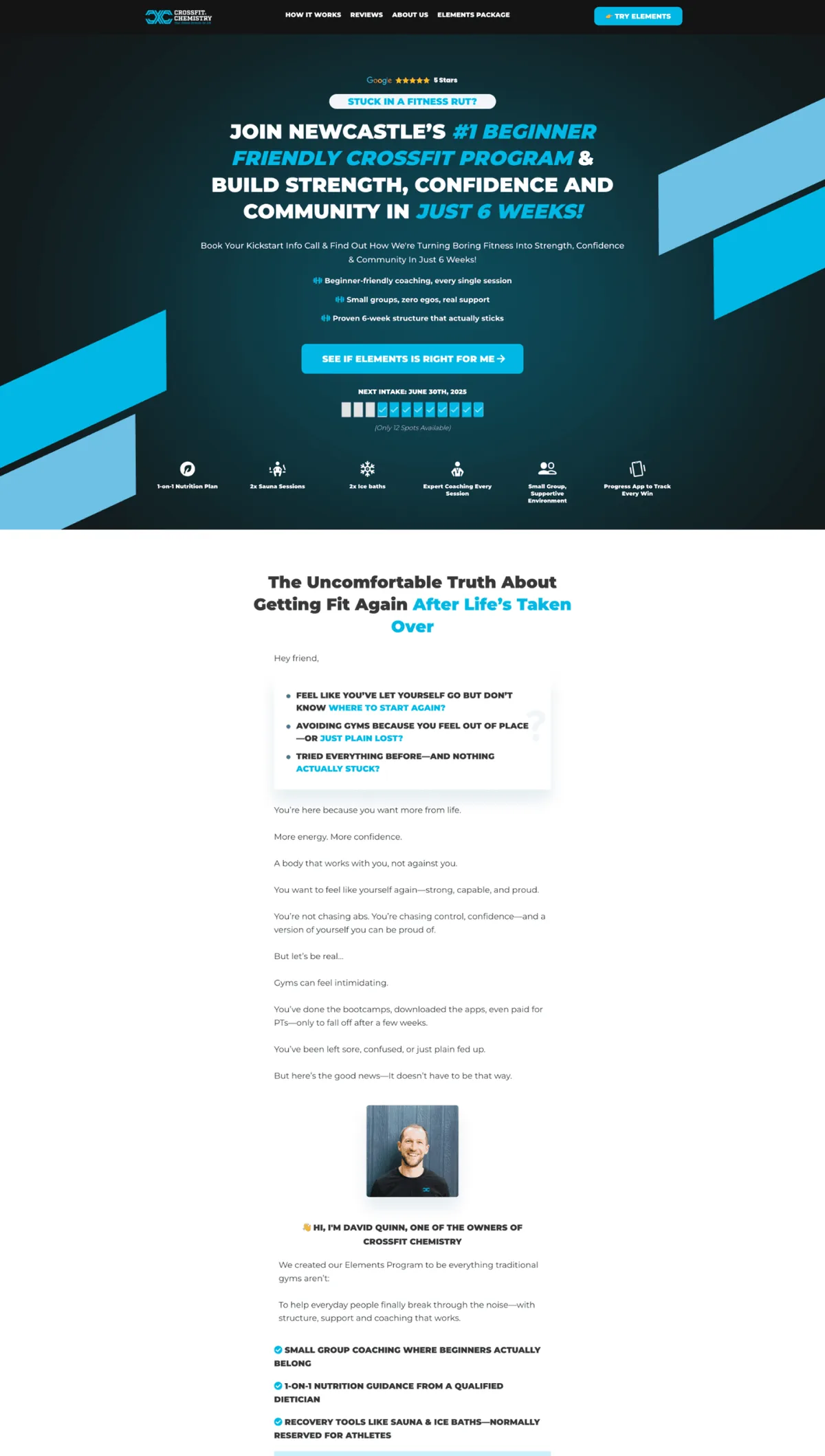 CrossFit Chemistry landing page
