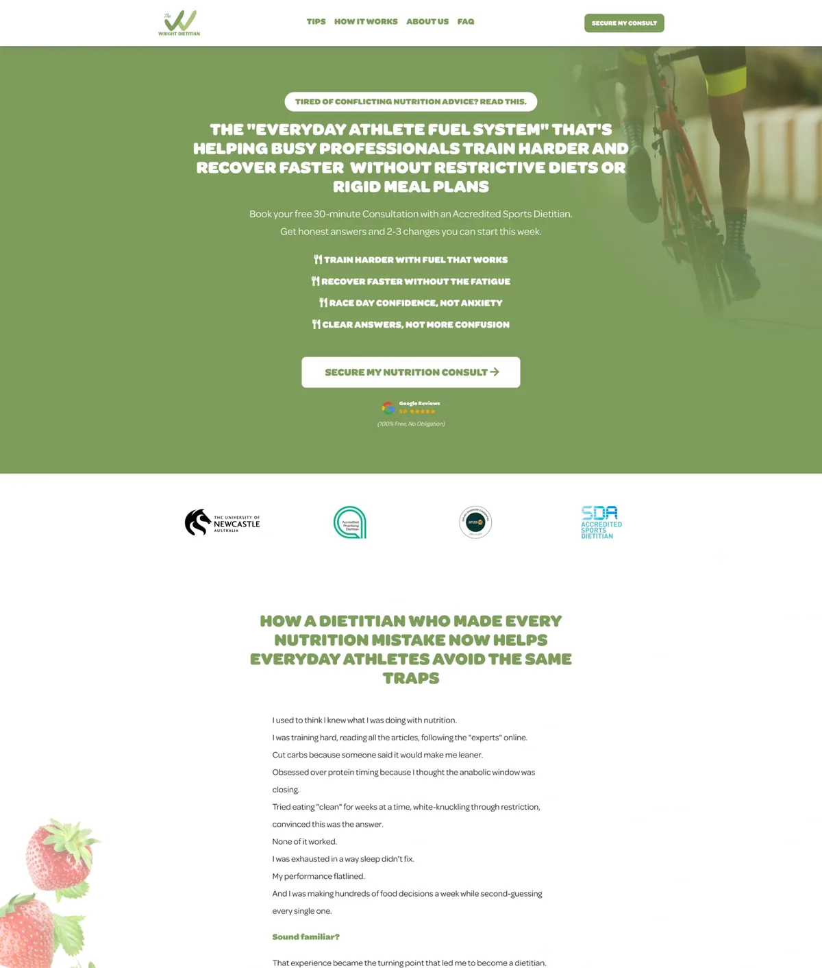 Wright Dietitian landing page